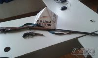Duas armas apreendidas nesta sexta-feira na localidade de Bom Retiro Retiro em Alto Rio Doce. As armas eram herança de família.O autor não foi localizado.